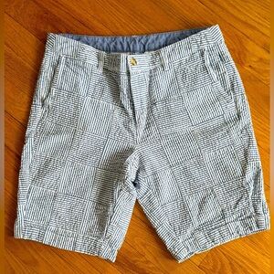 L.L Bean Seersucker patchwork Bermuda shorts.  Favorite Fit